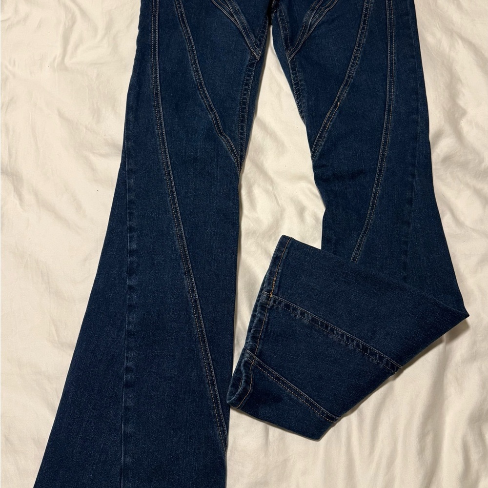 True Religion Blue Flare Wide Leg Jeans